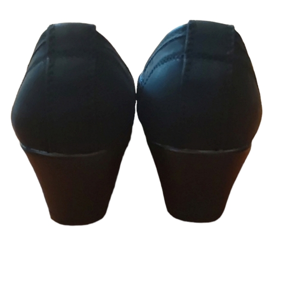 ALIA, Size 6, Black, open toe wedge heel - Picture 7 of 10